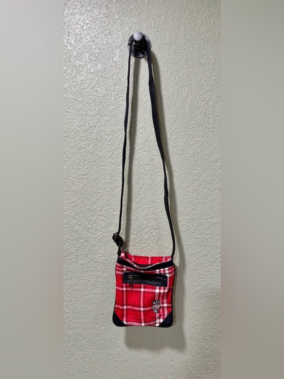 Wisconsin Badgers Plaid Crossbody Bag - Unbranded